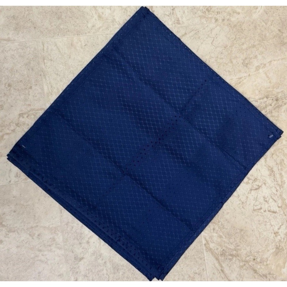 ColorBird Blue Geometric Jacquard Cloth Dinner Napkins Set of 8 Reusable